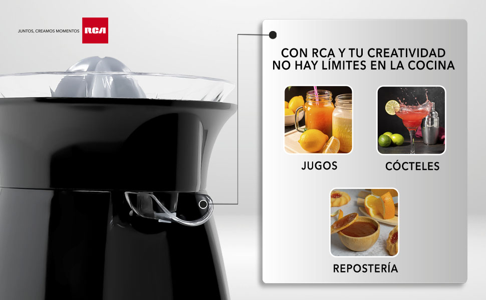RCA, EXPRIMIDOR DE CÍTRICOS, RC-8004N, electrodomésticos, filtro