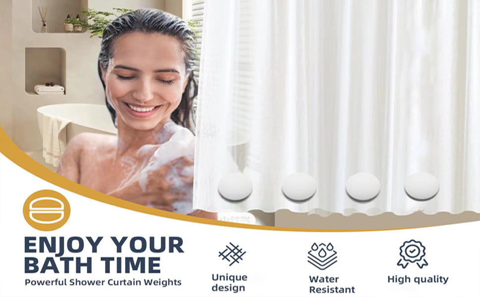 EMLTHORY Shower Curtain Weights Bottom, 360° Silicone