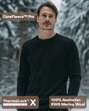 100% merino wool base layer set