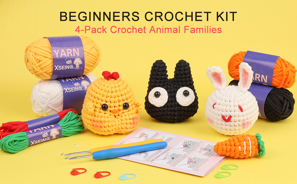 XSEINO Crochet Kit for Beginners,Crochet Start Kit with