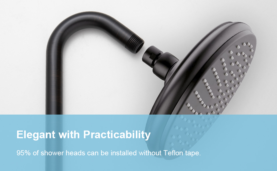 OFFO Shower Head Extension Arm 10 Inch, Oil Rubbed Bronze S Shaped Shower Arm with Flange High