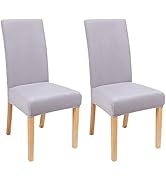 smiry Velvet Stretch Dining Room Chair Covers Soft Removable Dining Chair Slipcovers Set of 2, Li...