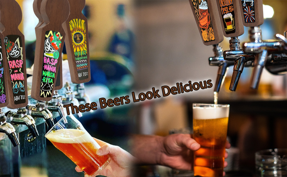 OUYOOLE Beer Tap Handle, 2 Pen with Tap Handle, Keg Tap
