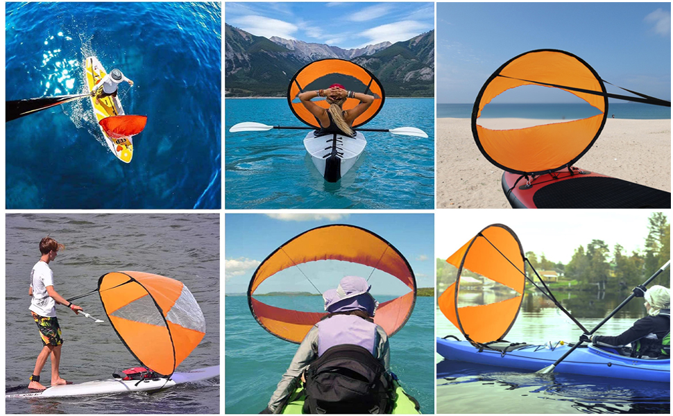 Xximuim Kayak Sail,46inch Foldable Downwind Wind Sail Kit