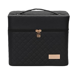 Store2508 Professional Beauty Make Up Case Nail Cosmetic Box Vanity Case (28 * 23 * 19 Cm) (Black)