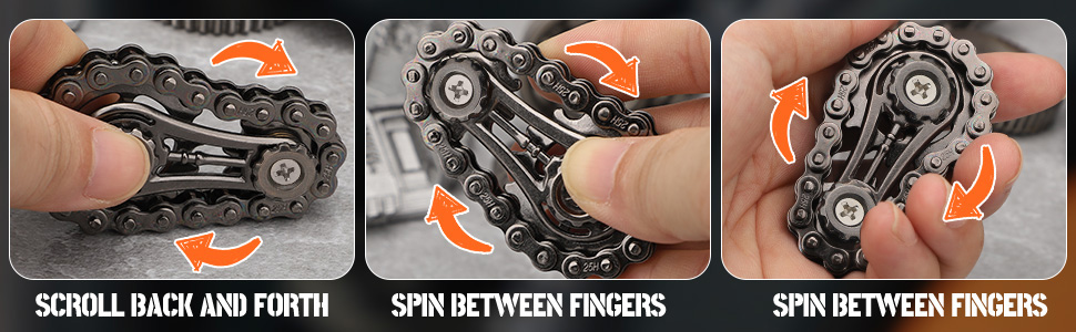 Sprockets Fidget Spinner Toy Kids Adults Metal Bike Chain Fidget Boys Girls 5 6 7 8 9 10+11 12 Gift