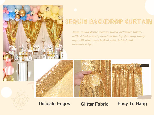  sequin backdrop curtains