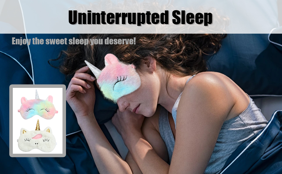 Unicorn cartoon sleep mask