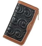 CLUCI Wallet Women Leather Bifold Wallet Credit Card Holder with Zipper Pocket