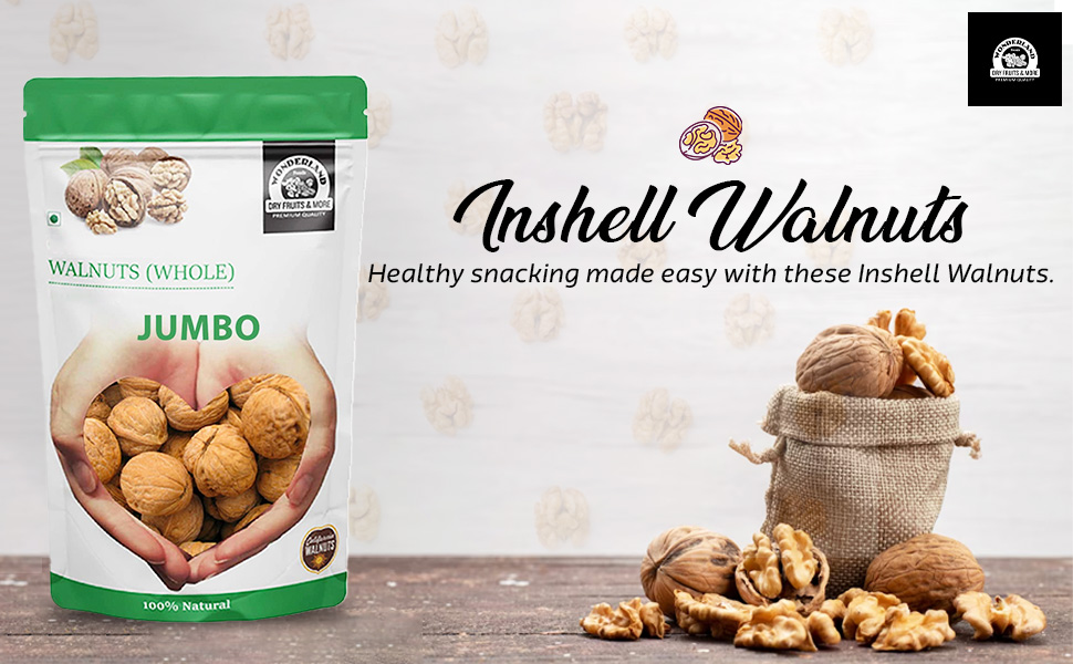 WONDERLAND FOODS California Inshell Walnuts 1Kg Pouch Latest Fresh