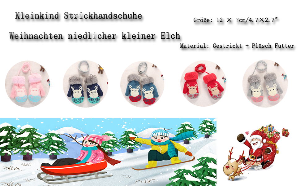 Weihnachtshandschuhe gestrickte mädchen