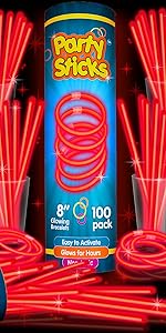 100pk Red Glow Sticks
