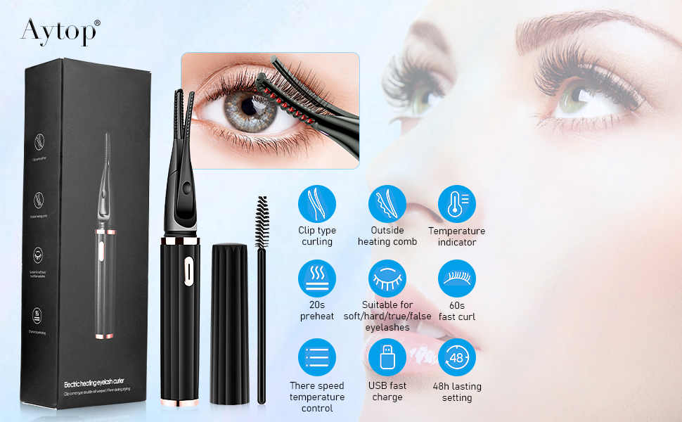 Aytop Heated Eyelash Curler, Electric Portable Eyelash Curler