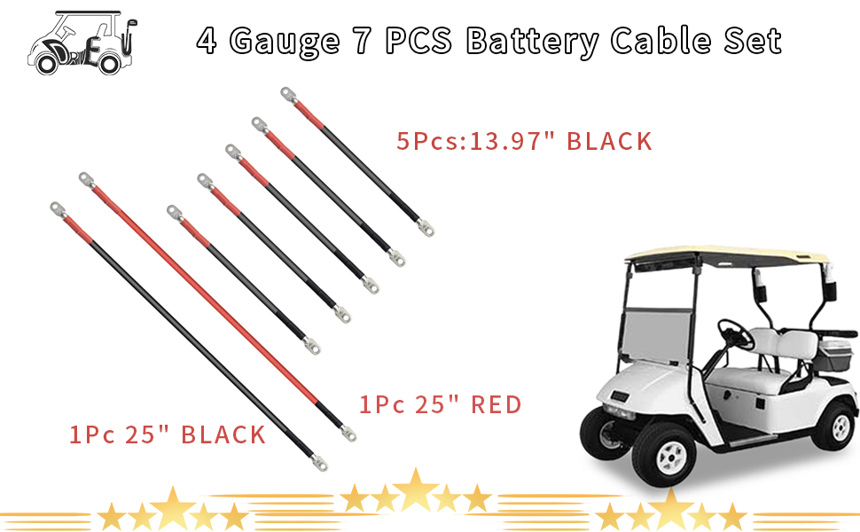  4 Gauge 7 PCS Battery Cable Set