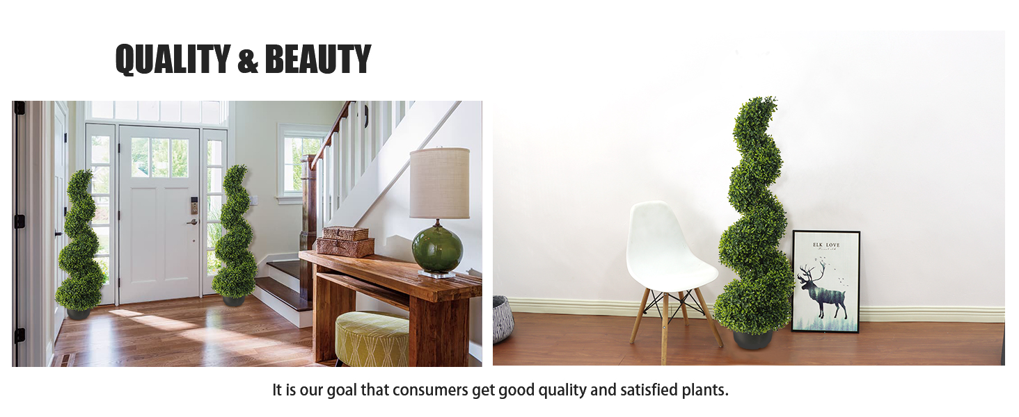 Artificial Boxwood Spiral Tree Topiary