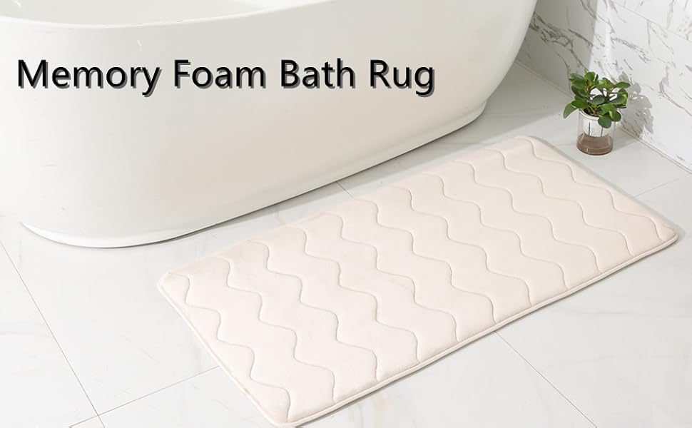 EFORPAD Memory Foam Bath Mat, 17 x 24 Inch, Non Slip