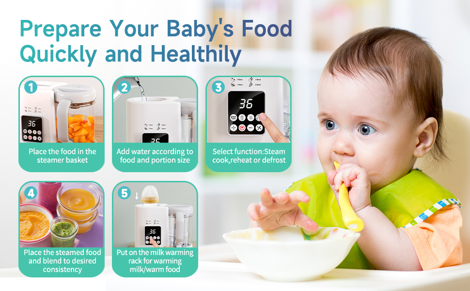 ZHIUGUZILLA Baby Food Maker Baby Food Processor 7 in 1