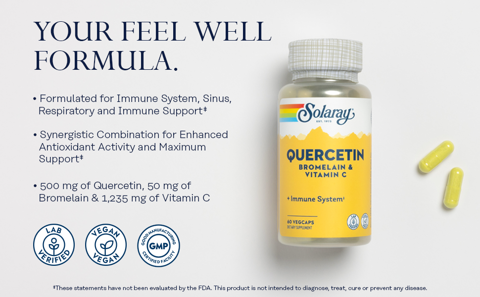 Quercetin with bromelain Quercetin dihydrate Quercetin 500mg