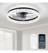 FTZVRD Ceiling Fans with Lights and Remote, 20 Inch Ceiling Fan with Light, Low Profile Reversibl...