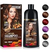 Callmynm Black Hair Dye Shampoo 3-In-1, Instant Gray Hair Coverage in Minutes-Long Lasting Argan ...