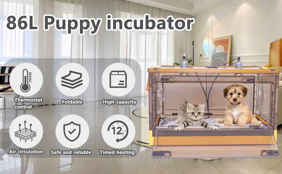 Puppy Incubator with Heating and Fan