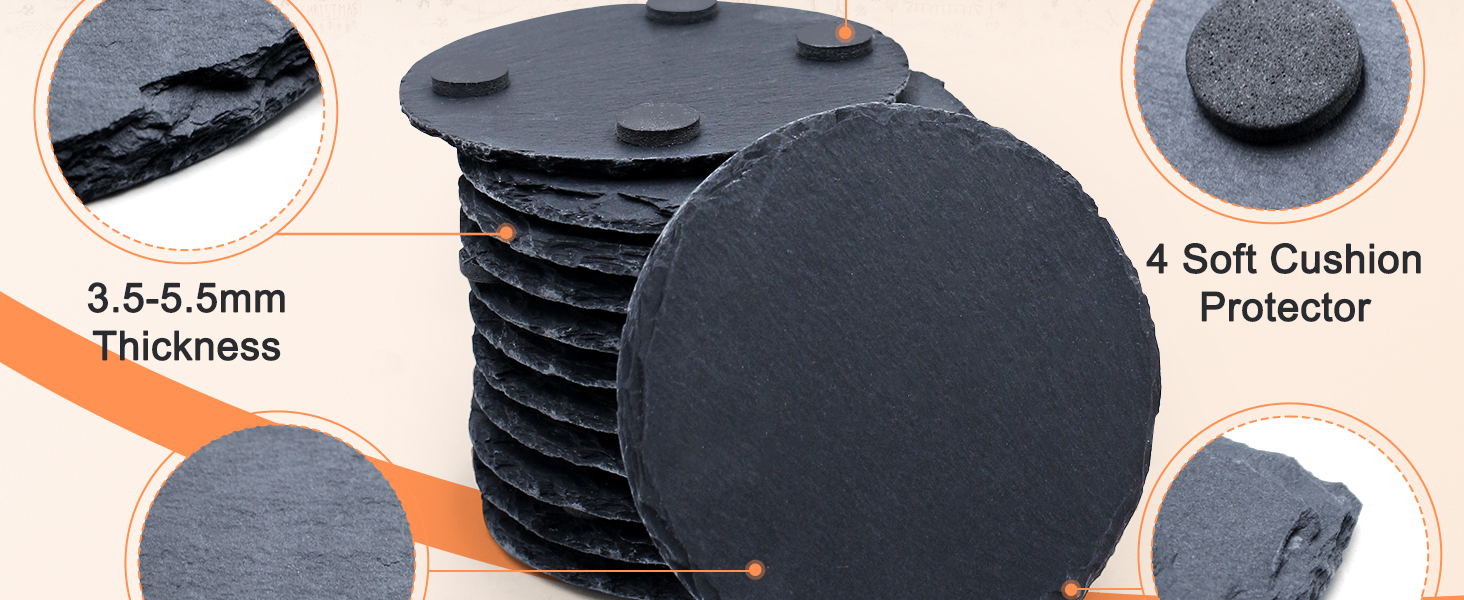 4 Inch Black Coasters