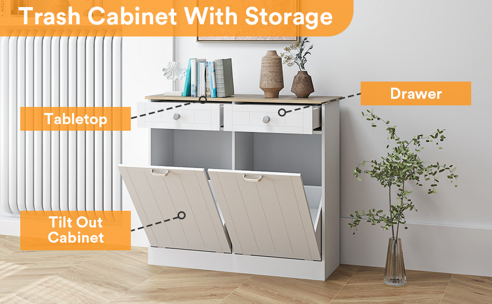 double trash cabinet