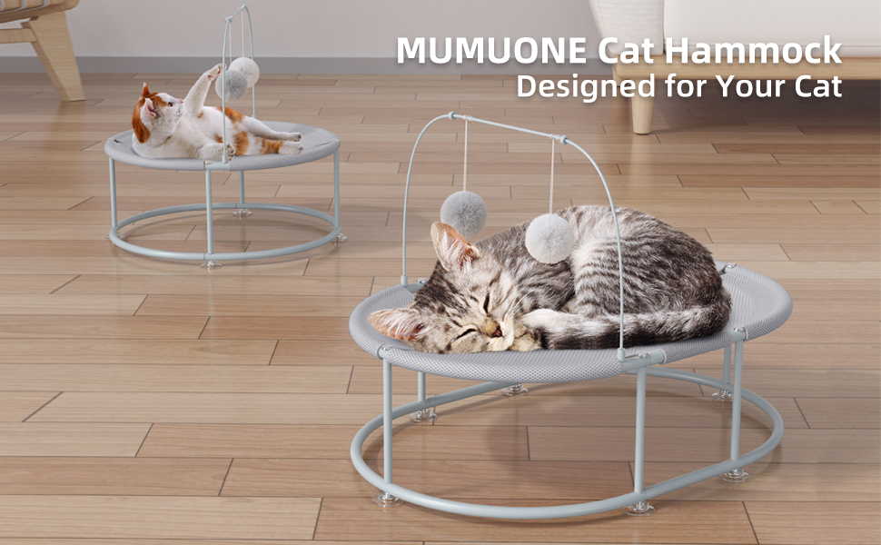 MUMUONE Elevated Cat Bed for Indoor Cats,Breathable