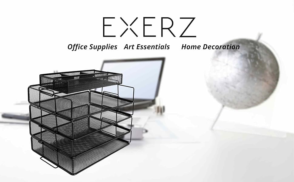 Exerz 5 Pieces Pack Mesh Desktop Office Organizer