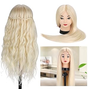 mannequin head with 80% human hair