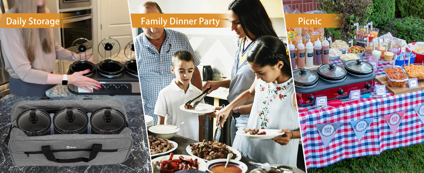 Yarwo Double Slow Cooker Carrying Case, Portable Slow