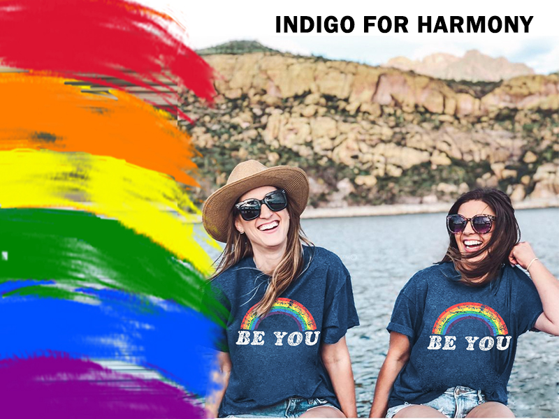 Pride Shirt Women Rainbow Graphic Tees