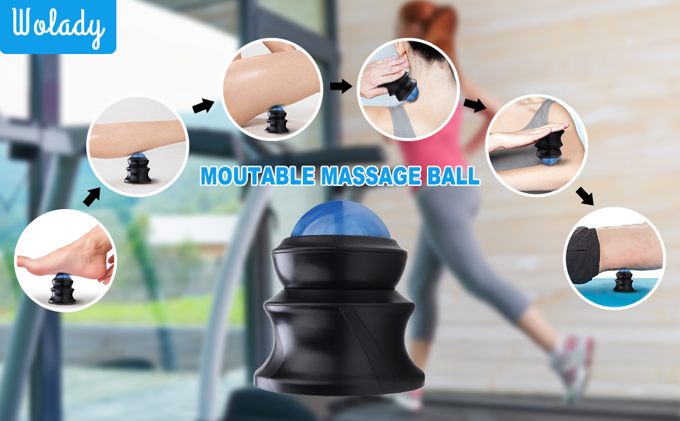 Wolady 2 in 1 Mountable Massage Roller Ball for Pain Relief