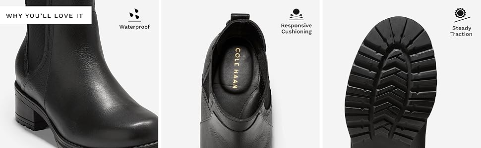 Amazon.com | Cole Haan Women's Waterproof Camea Chelsea Boot