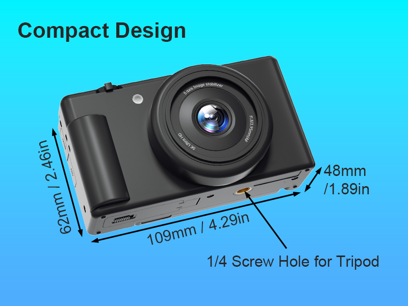 lenofocus 5k digital camera for photography vlogging camera blak