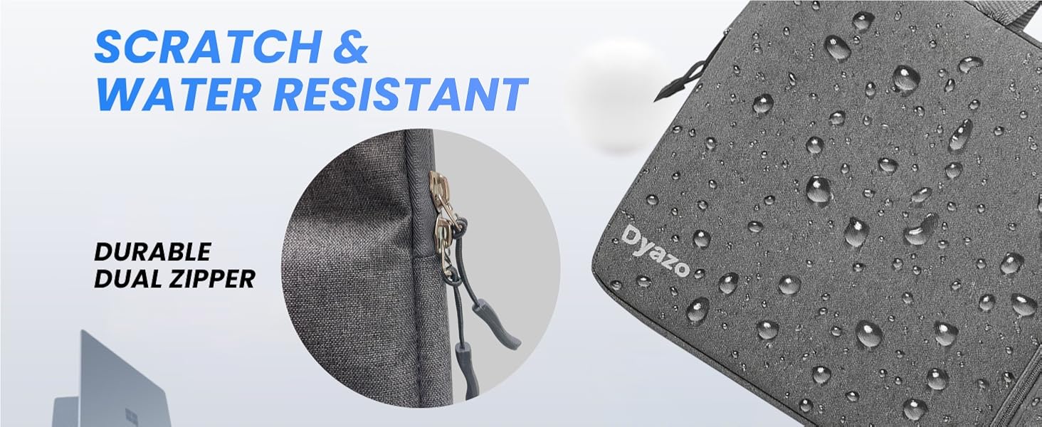 Dyazo 15.6 Inch Laptop Sleeve with Charger Pouch | Front Pocket with Handle Water Resistant Sleeve Case | Compatible for MacBook, HP, Dell, Acer, Asus, Microsoft, Samsung and Other Notebooks (Grey) 108 Laptop Sleeve