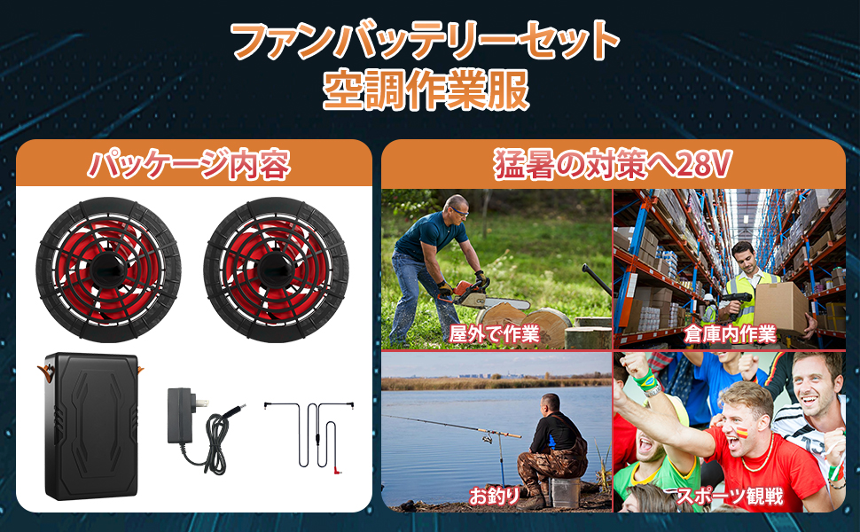 Amazon.co.jp: 空調作業服 ファンバッテリーセット【2025最新