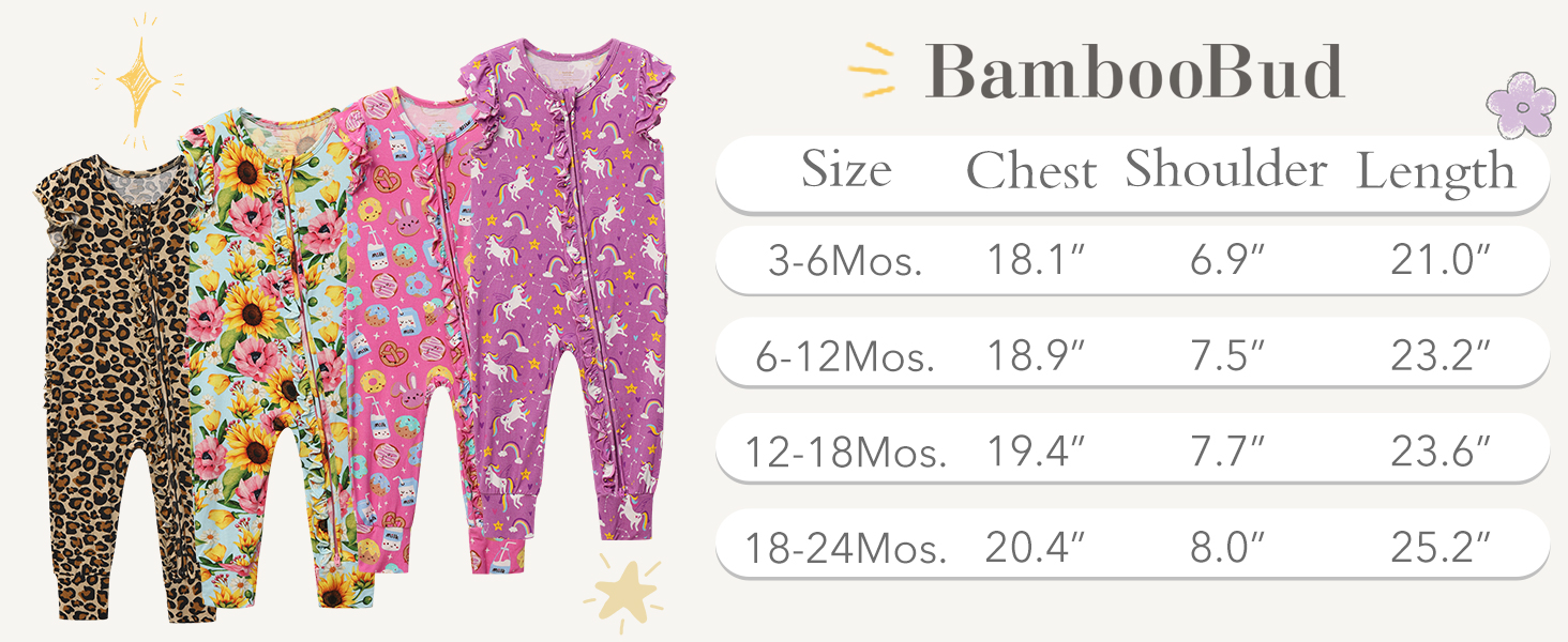 BambooBud Baby Boys Girls Romper Jumpsuits Play Footless