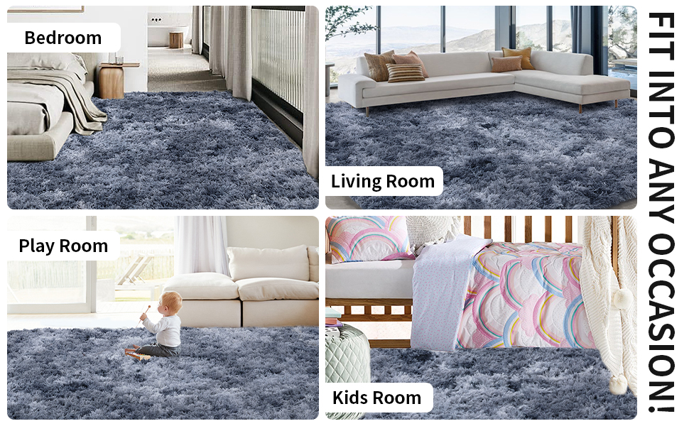 HOMBYS Fluffy Large Area Rug for Living Room 6x9 Feet, 2.4