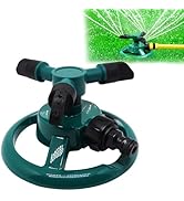 ZHMEINA Sprinklers for Yard, Automatic 360° Rotating Lawn Sprinkler, Garden Water Sprinklers for ...