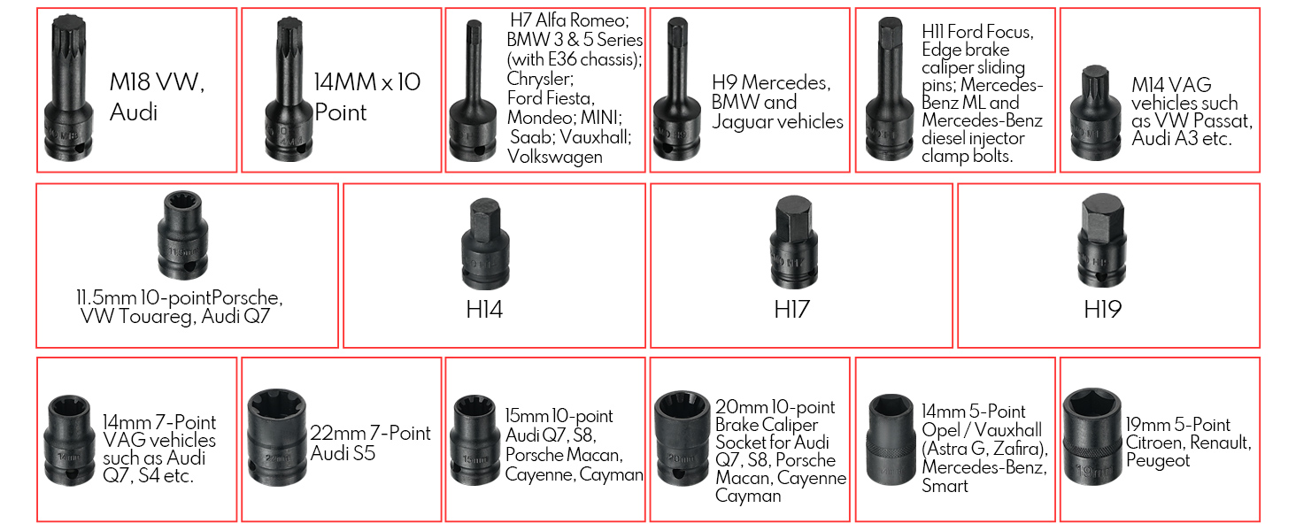 brake caliper socket set