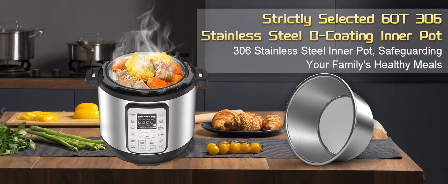 Stainless steel 6-Qt interior