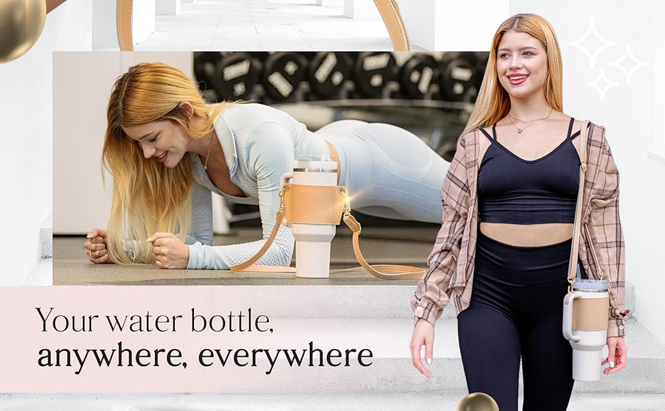 Tumbler Tote Stylish Black Fits 30 & 40oz Stanley Tumbler