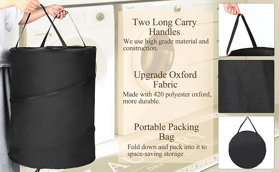 BATTOO 106L Collapsible Laundry Baskets Foldable Pop Up