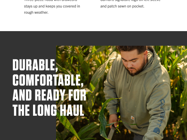 Carhartt Men's Logo Sleeve Graphic Hoodie is durable, comfortable and ready for the long haul.