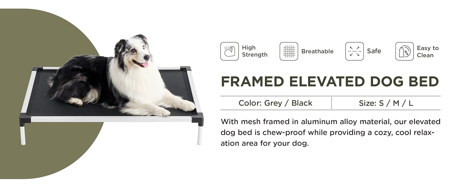 Lesure Elevated Large Dog Bed Raised Chew Proof Dog Cots