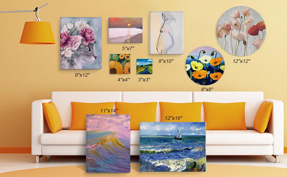 16 Pack Canvases for Painting with 11x14", 8x10", 8 of