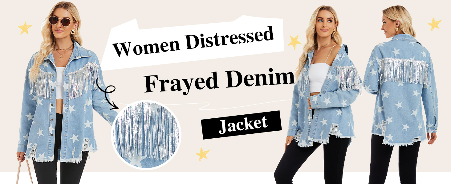blue tassel denim shirt