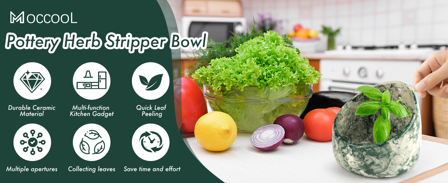 Pottery Herb Stripper Bowl