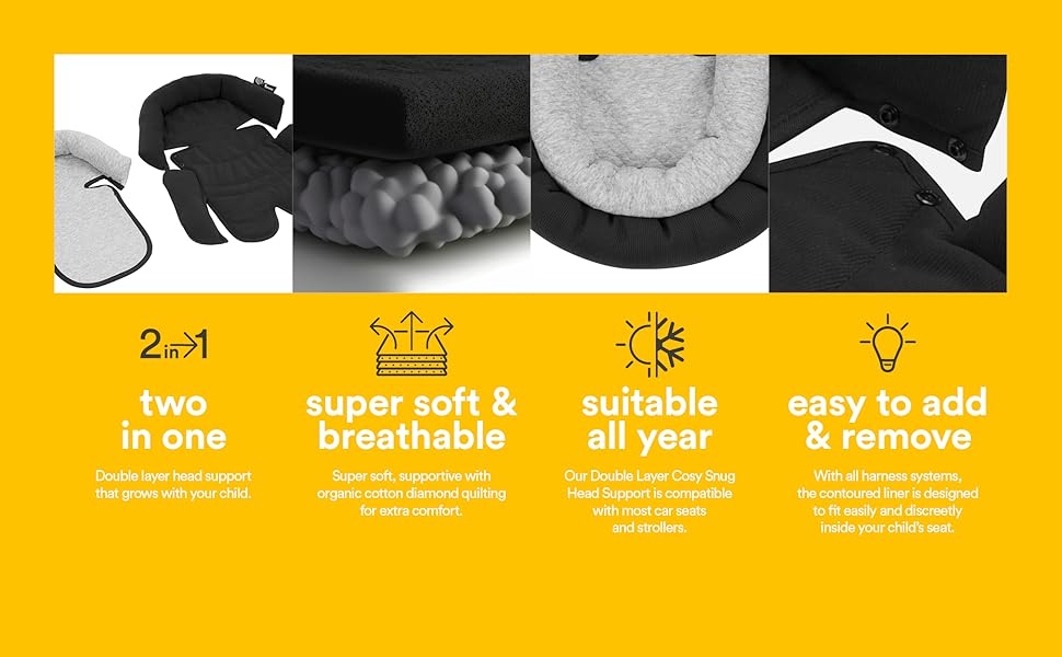 2 in 1 double layer head and body insert for car seat